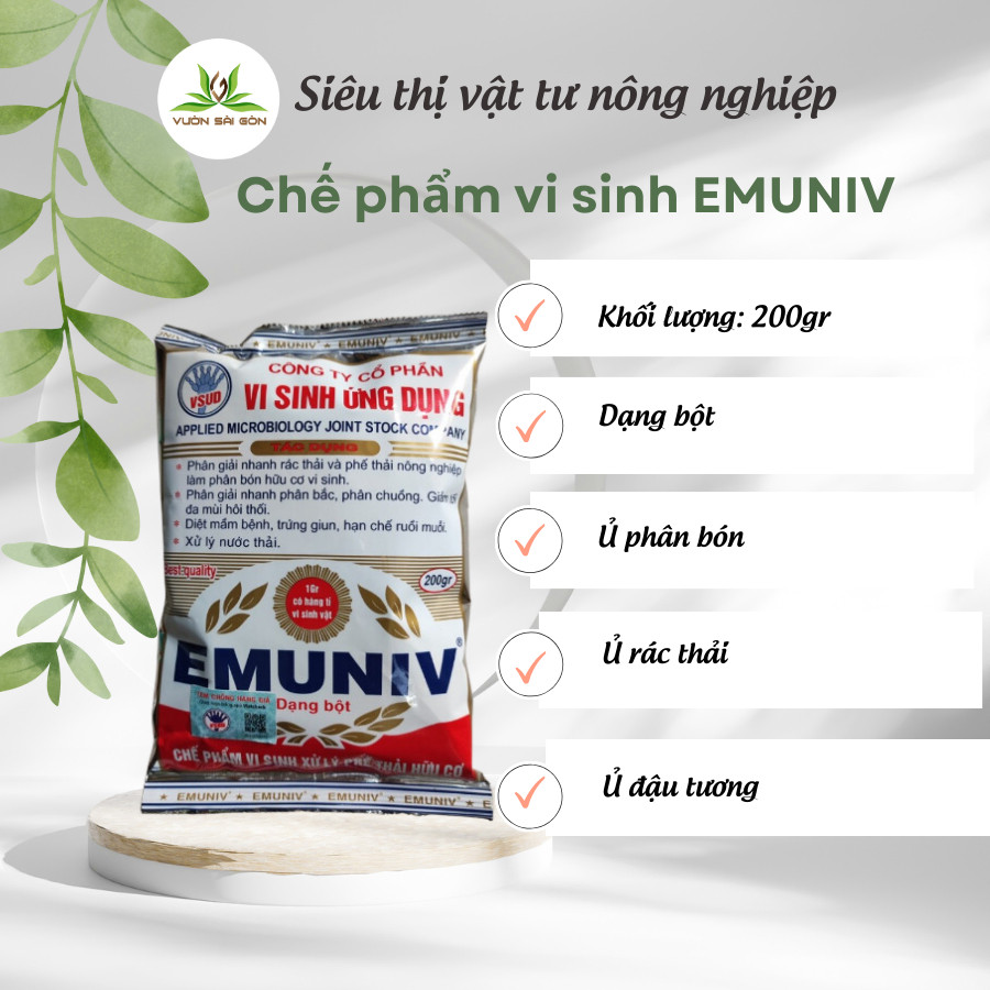 Chế phẩm vi sinh EMUNIV dạng bột (200g) 2