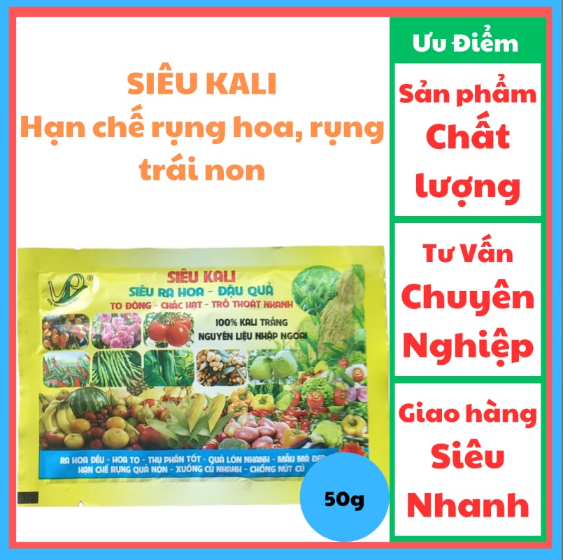 SIÊU KALI Hạn chế rụng hoa, rụng trái non
