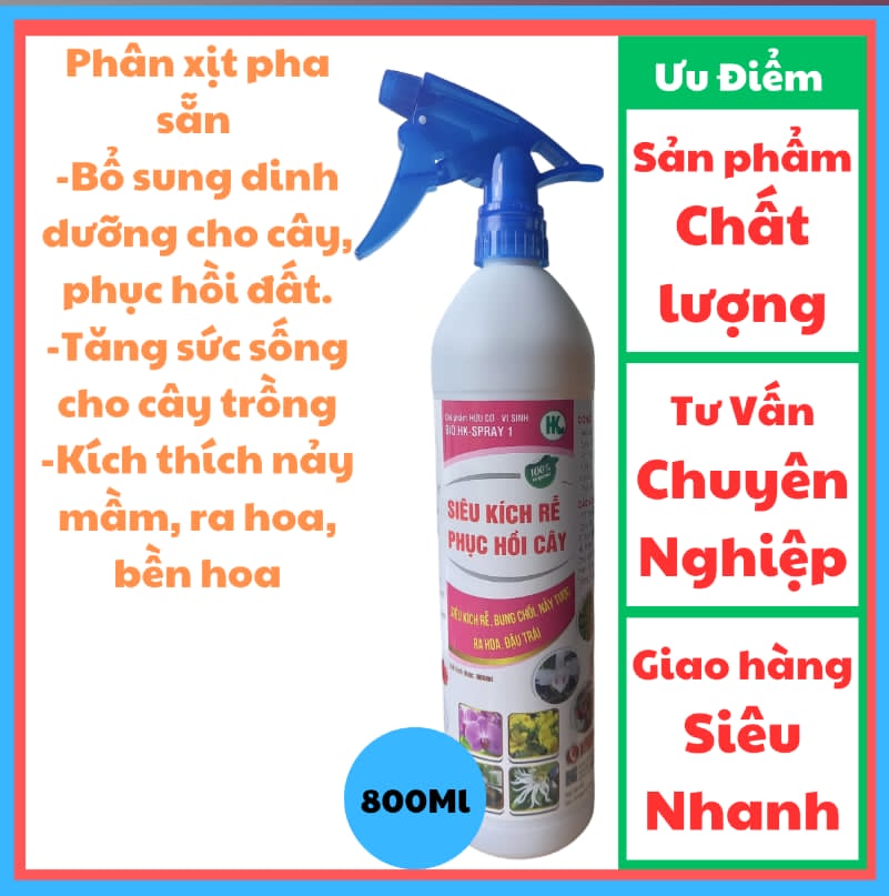 Phân bón xịt/Phân xịt pha sẵn/Chai xịt/Phân dưỡng cây/Phân dưỡng pha sẵn (800ml)