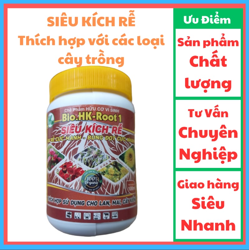 DINH DƯỠNG TRÙN QUẾ. BIO-HK.GREEN. SIÊU KÍCH RỄ. Thích hợp với các loại cây trồng. HŨ 100 ml.