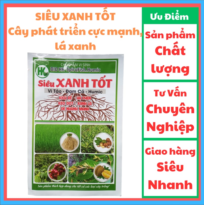 SIÊU XANH TỐT Gói 50ml/Cung cấp dinh dưỡng giàu đạm kích thích cây phát triển cực mạnh, phát nhiều chồi, lá xanh