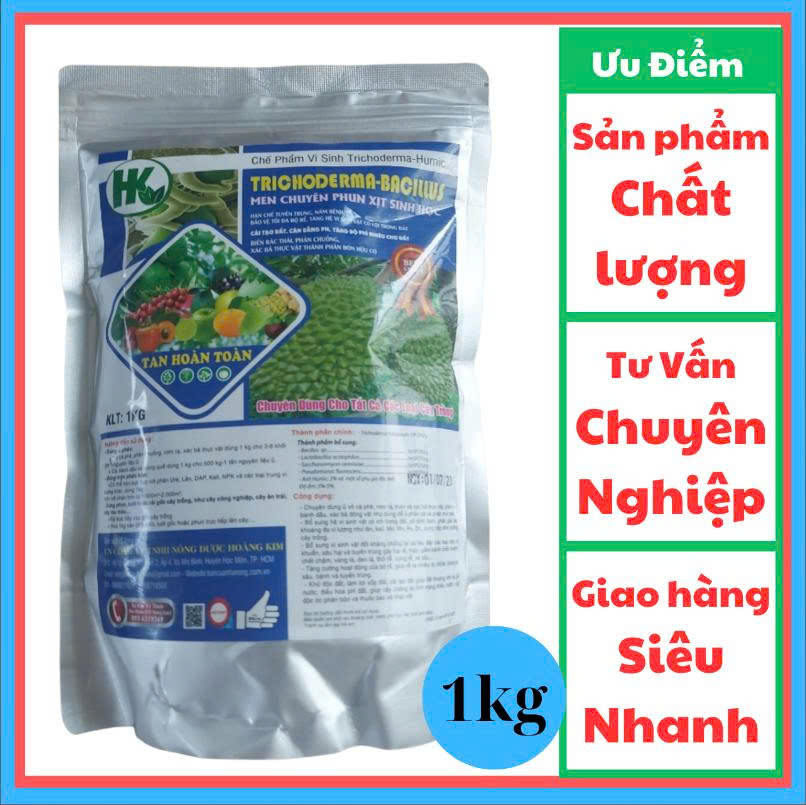 TRICHODERMA CAO CẤP HOÀNG KIM 1KG/ MEN CHUYÊN PHUN XỊT, TAN HOÀN TOÀN 100%/ CHỐNG TUYỄN TRÙNG RỄ, CẢI TẠO ĐẤT