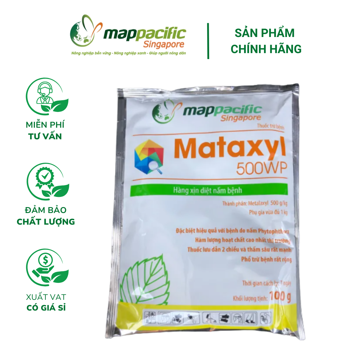 Thuốc trừ bệnh Mataxyl 500WP - Gói 100g