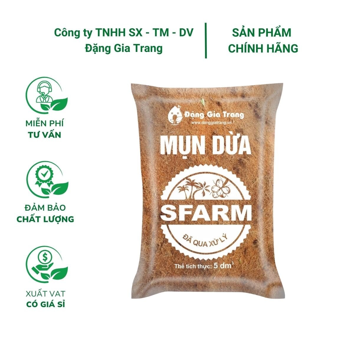 Mụn dừa SFARM đã qua xử lý – Tơi xốp, giữ ẩm cực tốt, trồng rau sạch