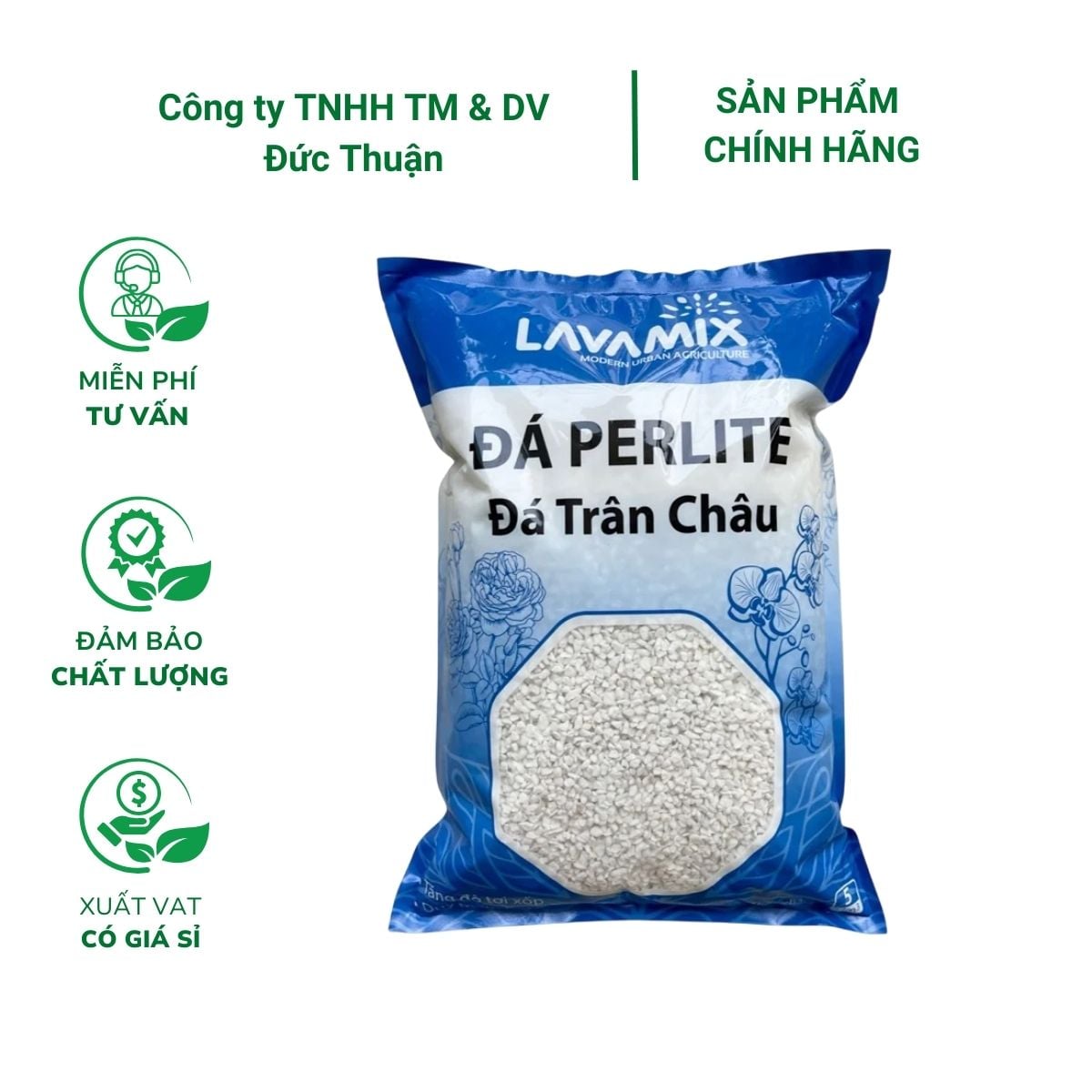 Đá perlite trân châu Lavamix (5dm3) - Giá thể sạch, thoát nước tốt,  trồng rau và hoa kiểng