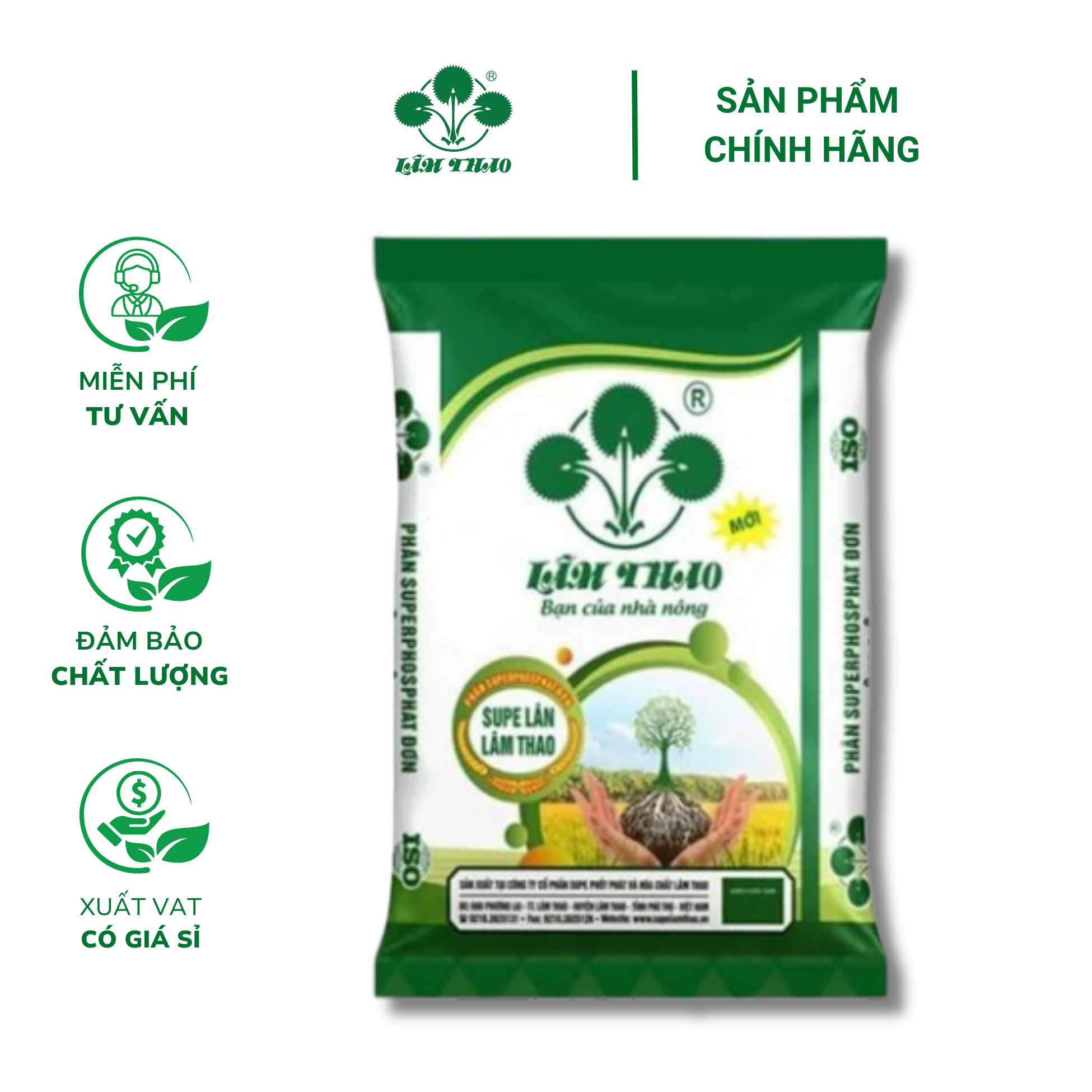 Phân lân Lâm Thao - Supe Lân (Bao 50kg) – Kích rễ mạnh, tăng đậu trái
