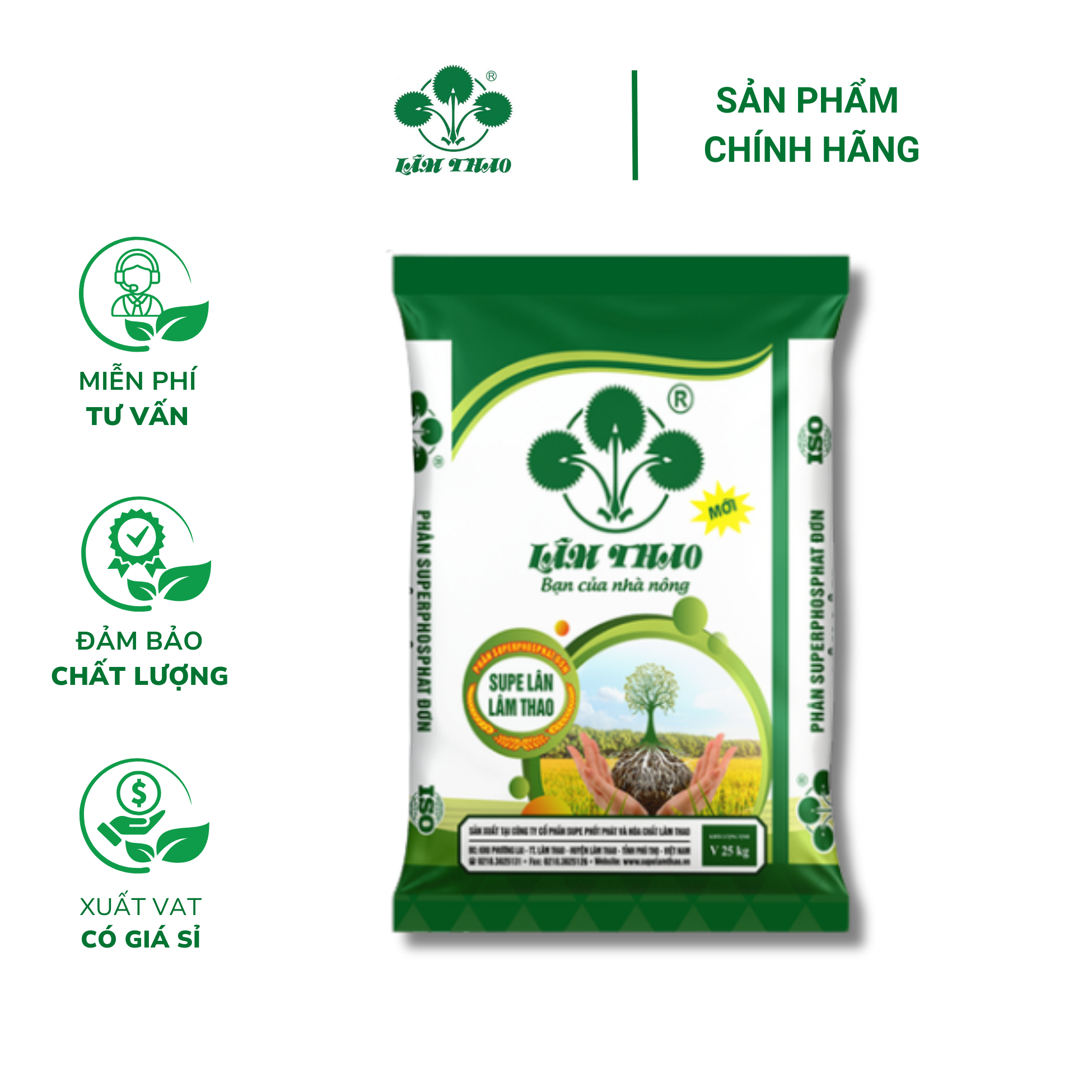 Phân Lân Lâm Thao (Bao 25kg) - Thúc đẩy ra hoa, đậu trái cho cây ăn quả