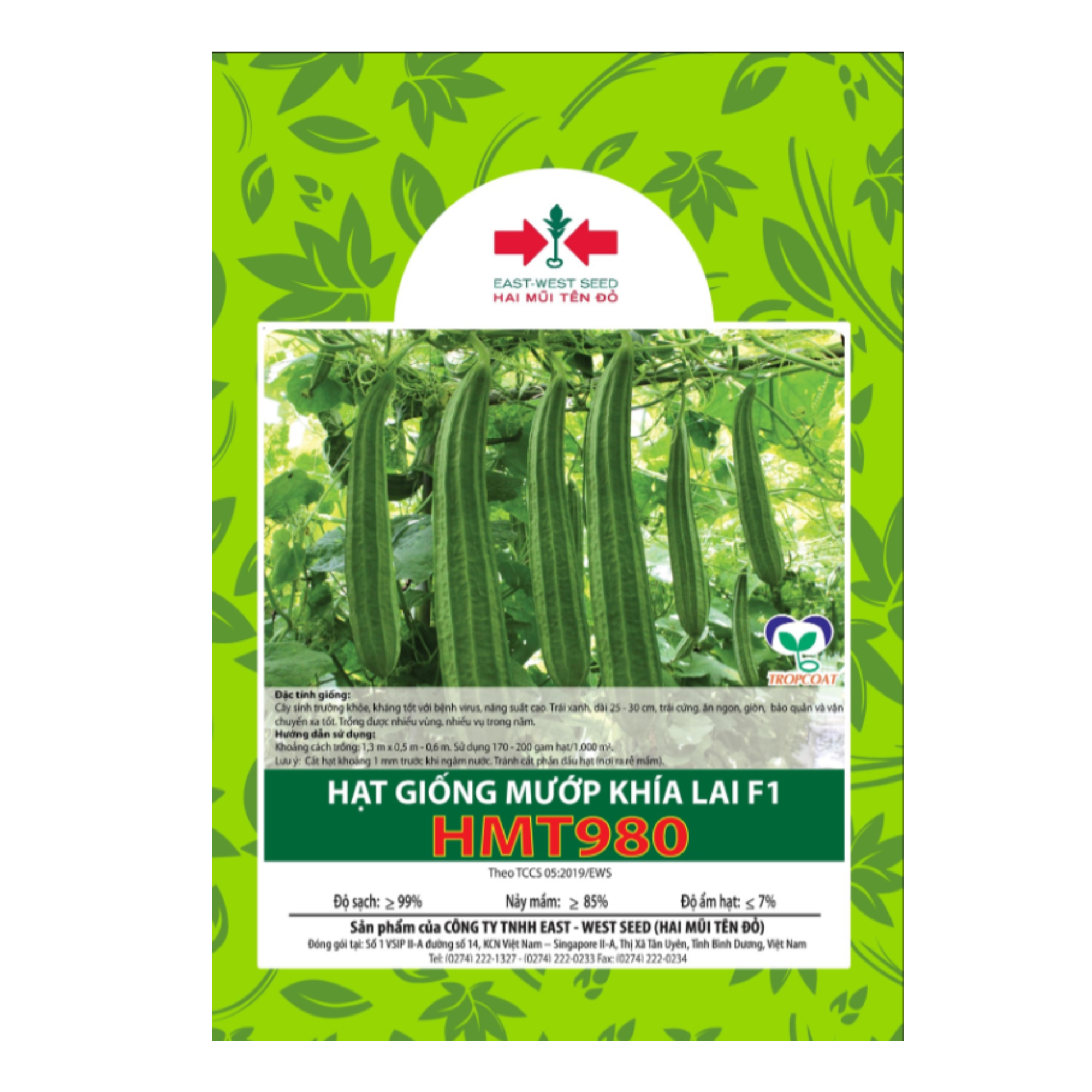 Hạt giống Mướp khía lai F1 HMT980 East-West Seed (Hai Mũi Tên Đỏ) - Gói 14 hạt 10