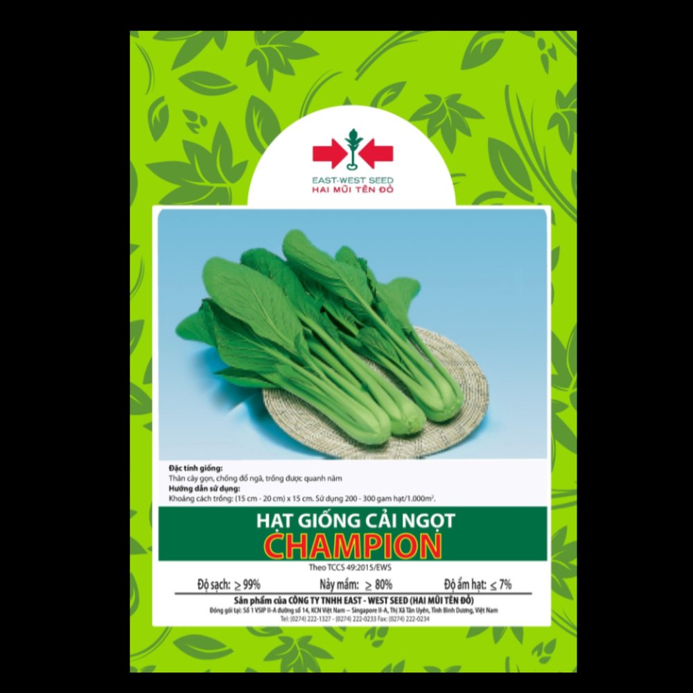 Hạt giống Cải ngọt cao sản Champion East-West Seed (Hai Mũi Tên Đỏ) - Gói 100gr