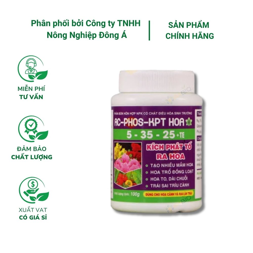 Phân Bón NPK AC - PHOS 5-35-25 + TE kích phát tố ra hoa - Hũ 100g