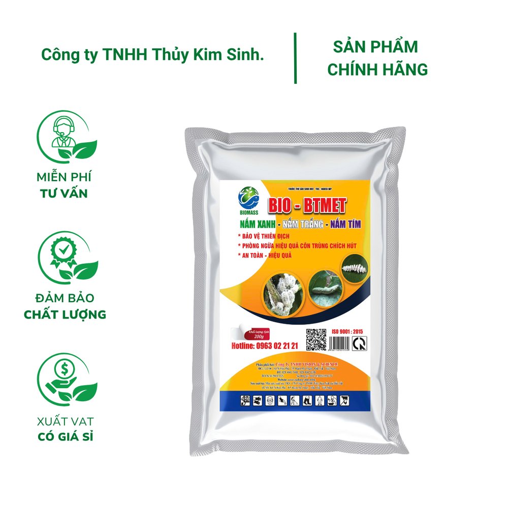 Nấm 3 màu BIO-BTMET (Gói 200g) - Phân vi sinh nấm xanh nấm trắng nấm tím
