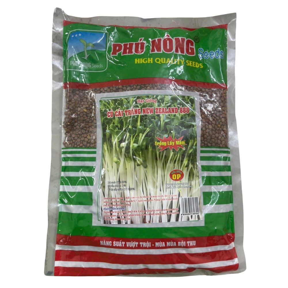 Hạt giống Cải củ trắng New Zealand 888 (Cải mầm) Phú Nông