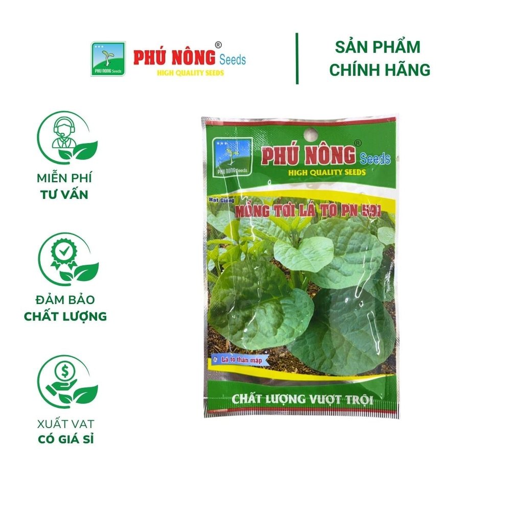 Hạt giống mồng tơi lá to PN 591 – Nảy mầm nhanh, trồng được quanh năm