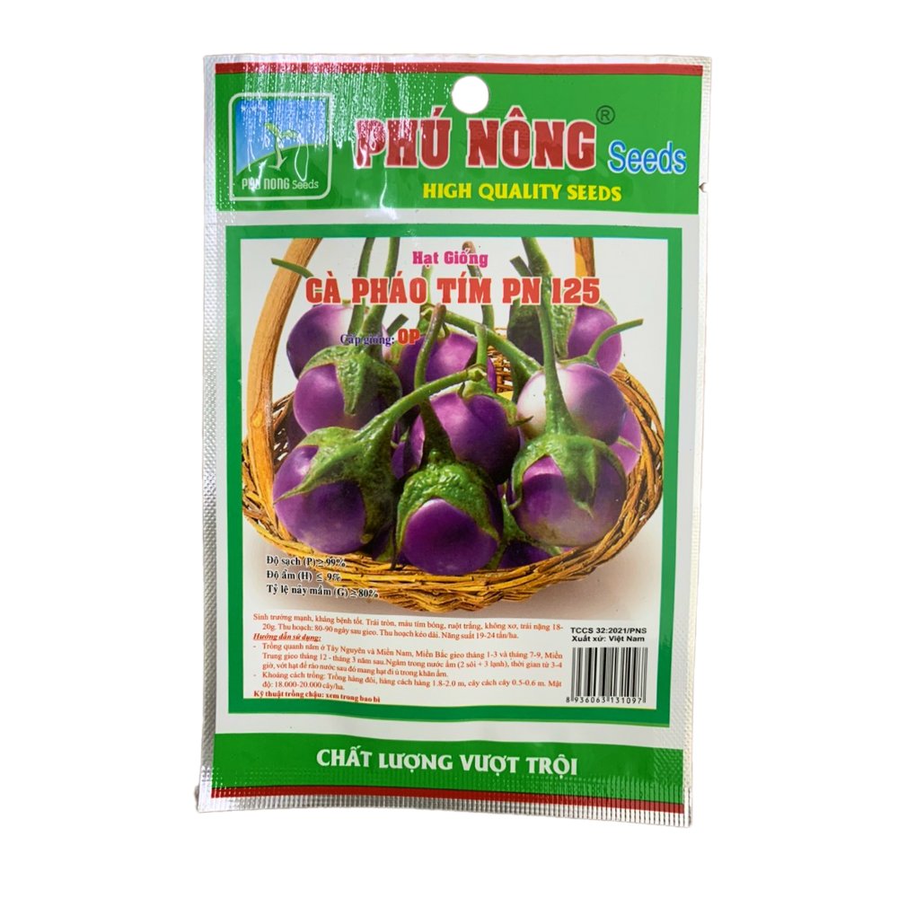 Hạt giống Cà Pháo Tím PN 125 - Gói 0.5gr