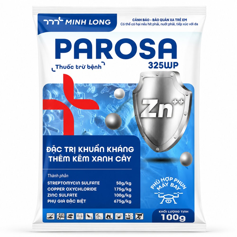 Thuốc trừ bệnh Parosa 325WP: Đặc trị khuẩn, Xanh cây | Minh Long