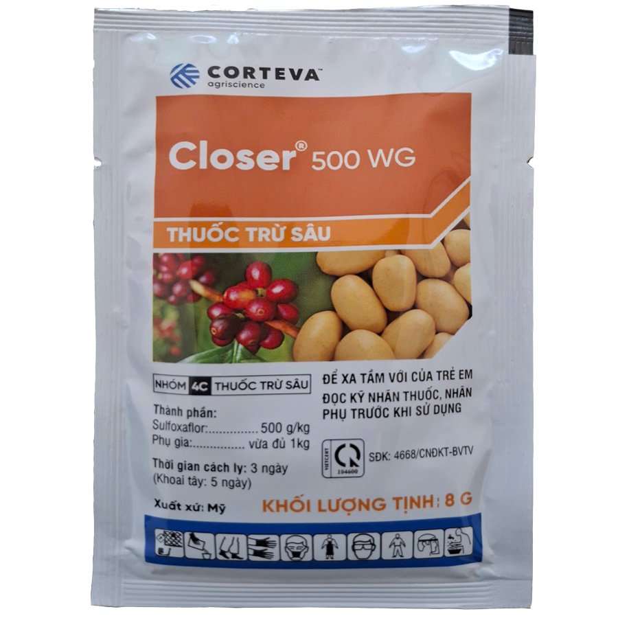 Closer® 500 WG (Corteva): Giải Pháp Đột Phá Bẻ Gãy Tính Kháng Của Côn Trùng Chích Hút - Gói 8G