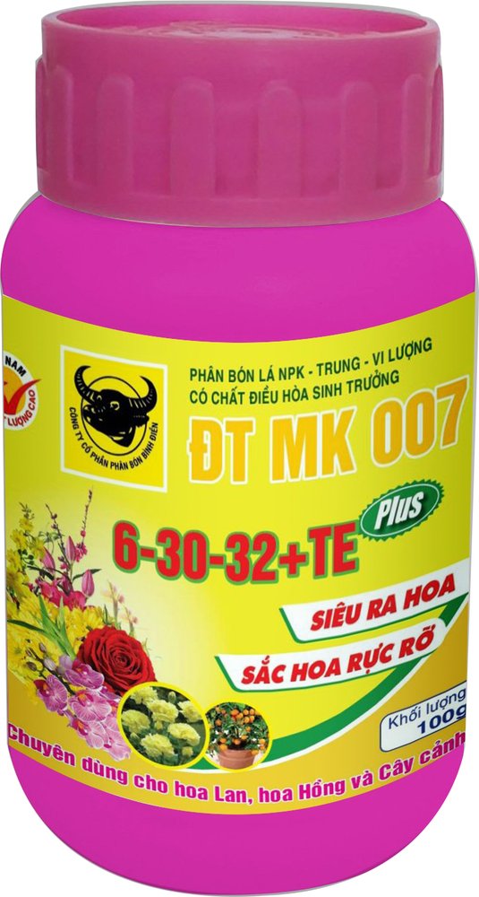 PHÂN BÓN LÁ ĐẦU TRÂU MK 6-30-32+TE PLUS – Siêu Ra Hoa, Sắc Hoa Rực Rỡ Cho Hoa Lan, Hoa Hồng và Cây Cảnh