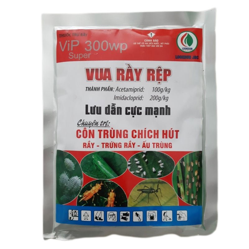 Thuốc trừ sâu ViP 300wp Super - Hiệu Vua Rầy Rệp - Lưu dẫn cực mạnh - Chuyên trị côn trùng chích hút Rầy - Trứng Rầy - Ấu Trùng