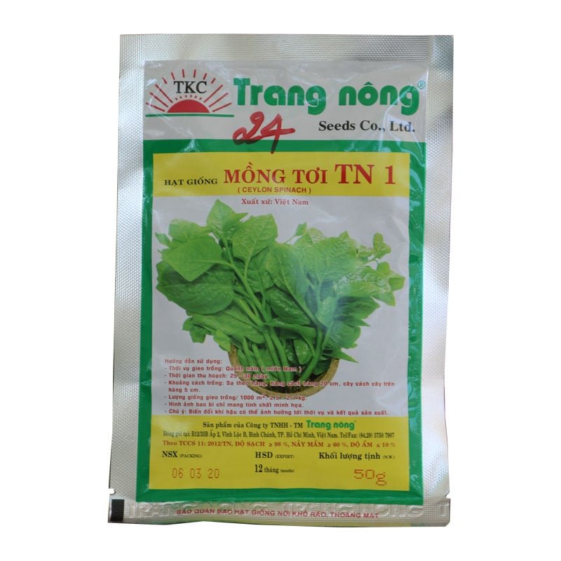 Hạt Giống Mồng Tơi Trang Nông TN 1