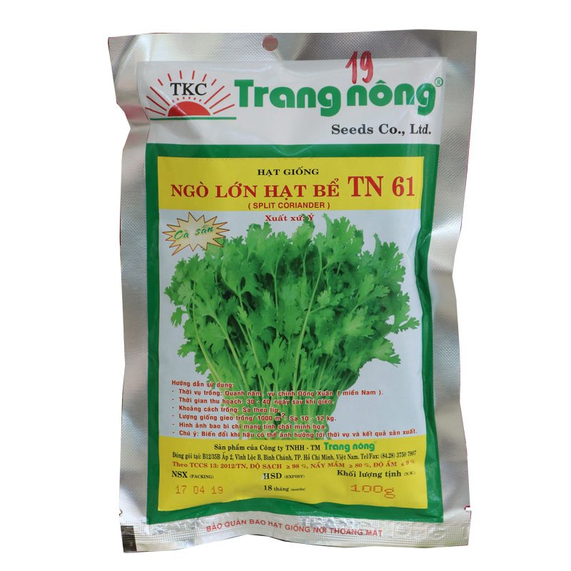 Hạt Giống Ngò Lớn Hạt Bể TN 61