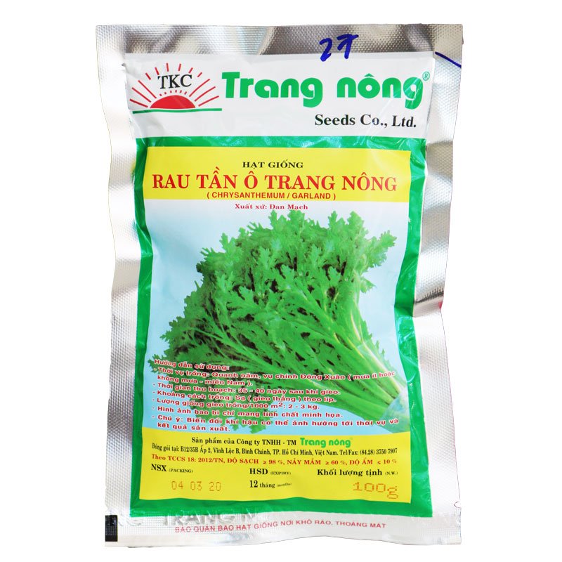 Hạt Giống Rau Tần Ô Trang Nông (Chrysanthemum/ Garland)