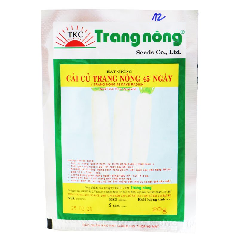 Hạt Giống Cải Củ Trang Nông 45 Ngày
