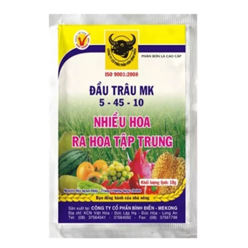 Phân bón lá cao cấp ĐẦU TRÂU MK 5-45-10 - Nhiều hoa, ra hoa tập trung