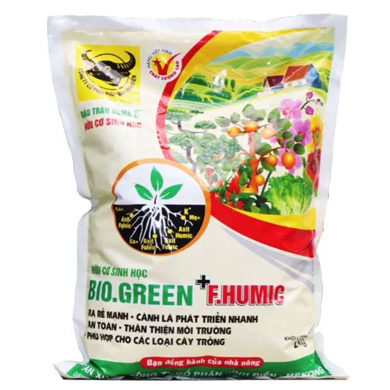 Phân bón hữu cơ sinh học Đầu Trâu HCMK 6 Bio.Green + F.Humic