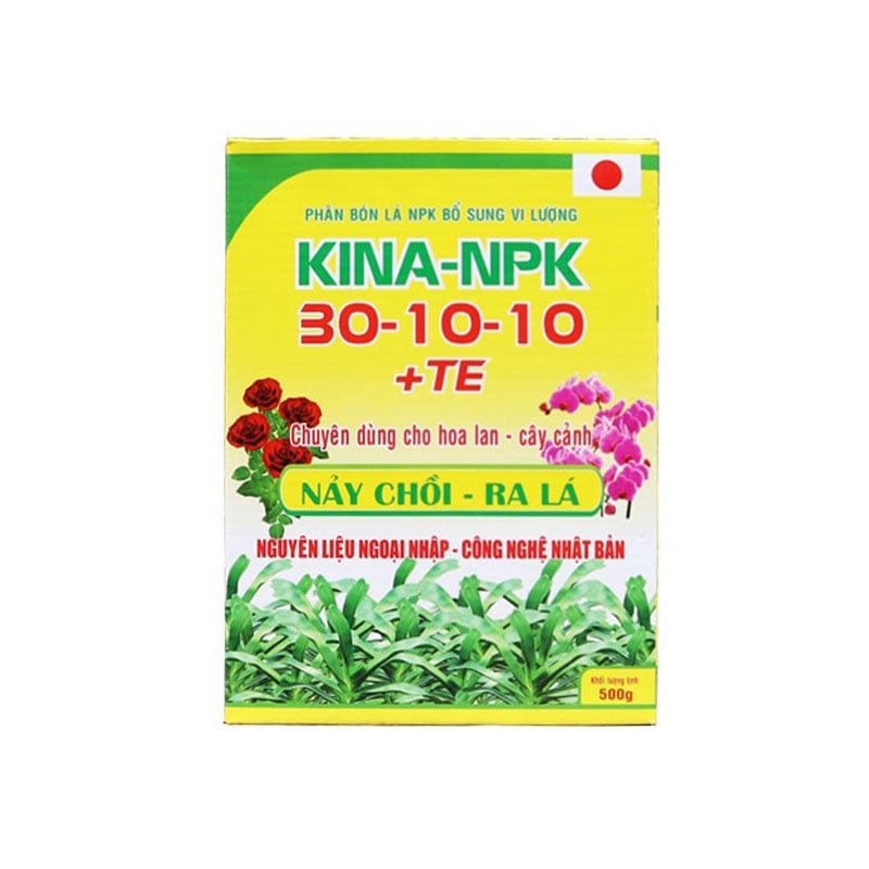 Phân bón lá NPK bổ sung vi lượng KINA – 50 30-10-10 + TE Hộp 500g