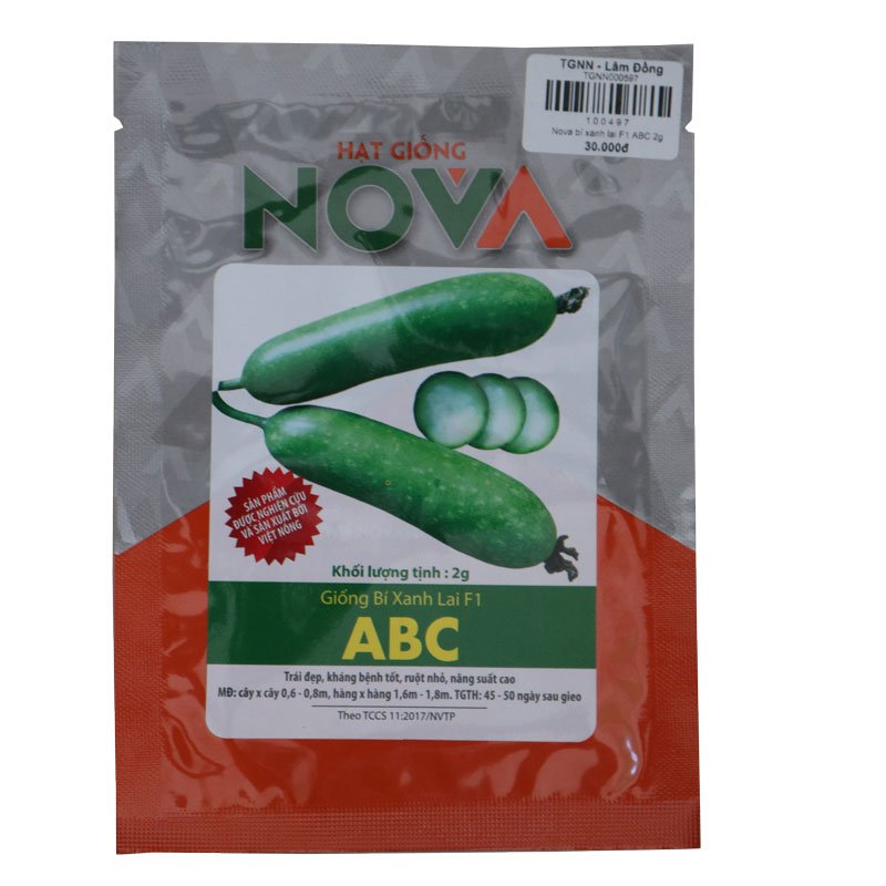 Giống Bí Xanh Lai F1 ABC - Hạt Giống Nova - Trái đẹp, kháng bệnh tốt, ruột nhỏ, năng suất cao