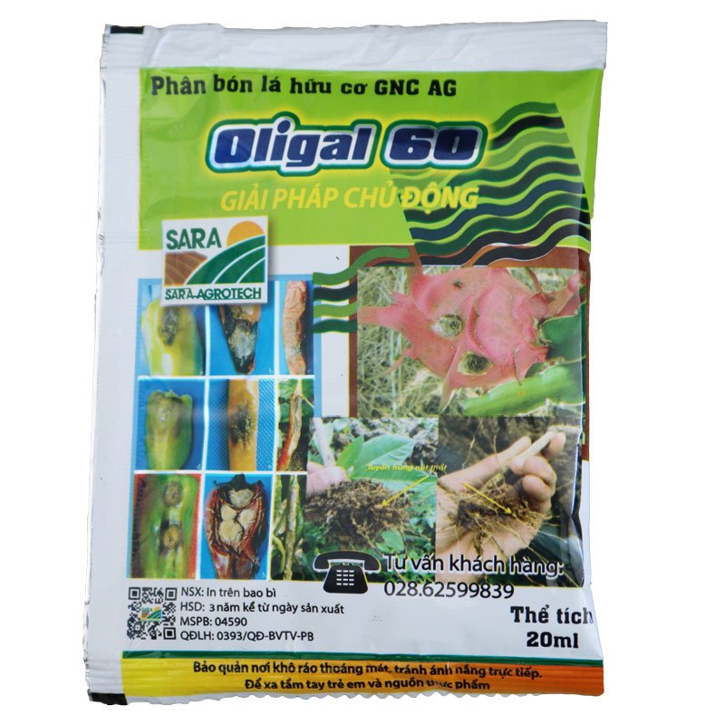 Phân bón lá hữu cơ GNC AG - Oligal 60 -  Giải pháp chủ động - Kiểm soát thán thư