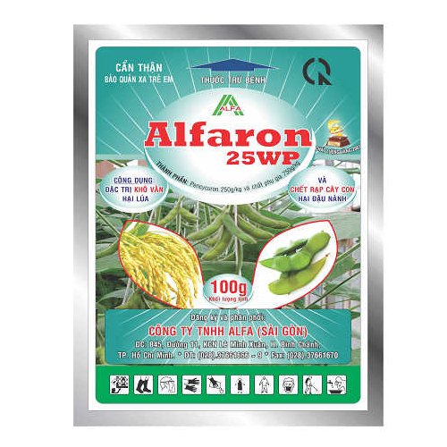 ALFARON 25WP - Pencycuron - Đặc Trị Khô Vằn Hại Lúa và Chết Rạp Cây Con Hại Đậu Xanh