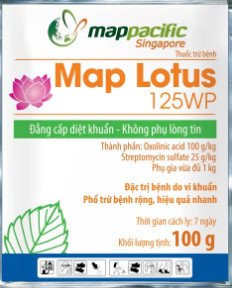 map Lotus 125WP -  Đặc Trị Bệnh Bạc Lá (Cháy Bìa Lá) Trên Cây Lúa - Oxolinic acid & Streptomycin sulfate