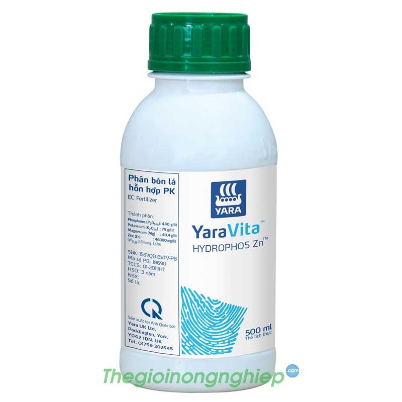 Hydrophos-Zn - Phân Bón Lá Hỗn Hợp PK -  Tăng Phân Hóa Mầm Hoa - Kháng Phèn Mạnh - Yara Vita
