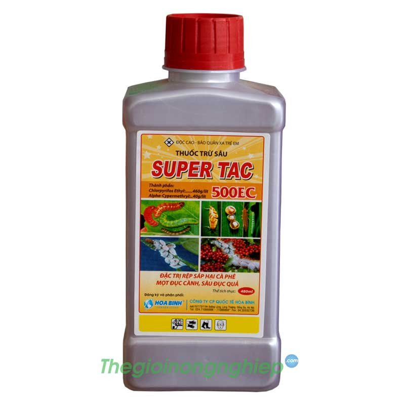 Supertac 500EC - Thuốc Trừ Sâu Đặc Trị Rệp Sáp Hại Cà Phê, Mọt Đục Cành, Sâu Đục Quả Cà Phê
