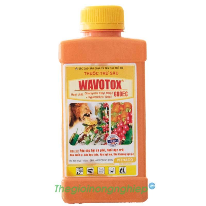 Wavotox 600EC - Đặc trị các loại sâu và các loại rầy đã kháng thuốc - Chlorpyrifos Ethyl & Cypermethrin