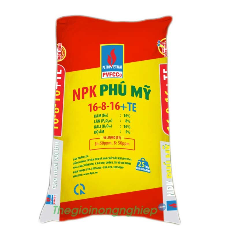 NPK Phú Mỹ 16-8-16+TE - Phân bón NPK Bổ Sung Vi Lượng (TE)