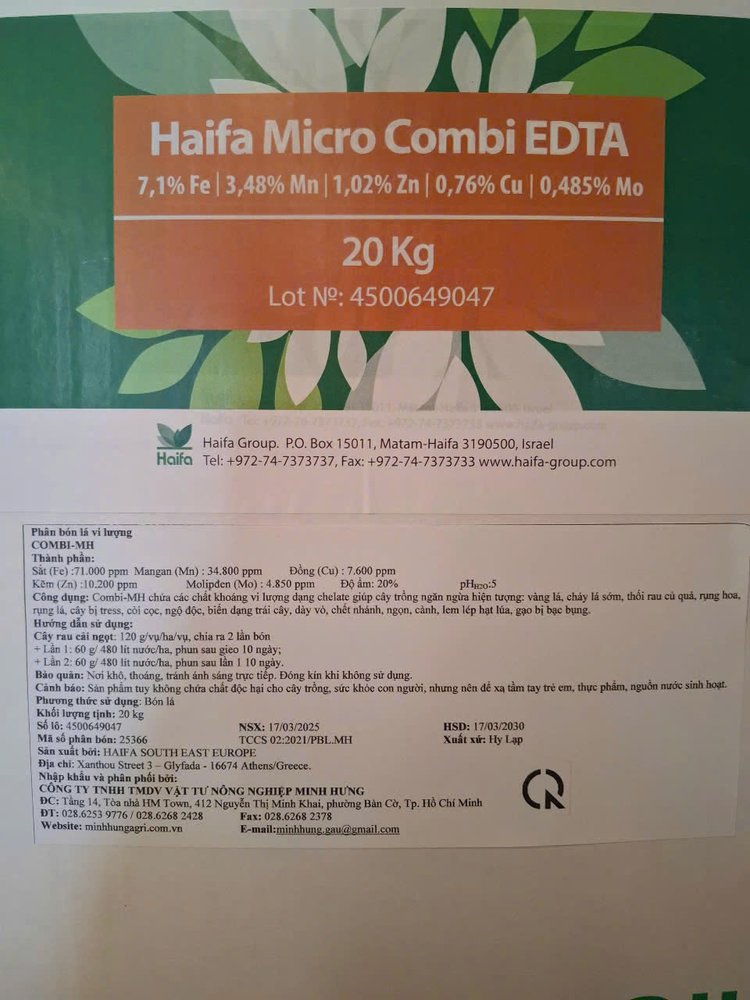 Phân bón lá cao cấp Haifa Micro Combi EDTA