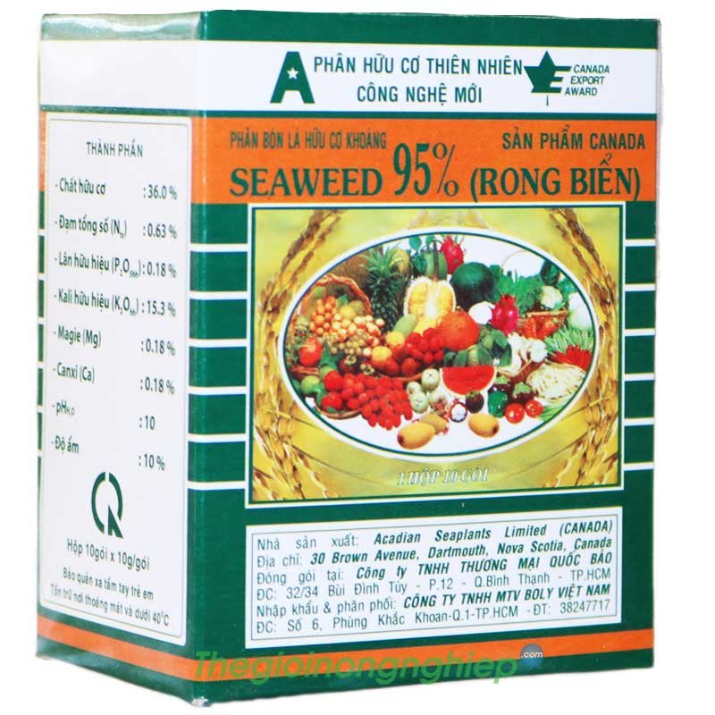 SEAWEED RONG BIỂN CANADA – Phân Hữu Cơ Thiên Nhiên, Tăng Cường Ra Hoa, Đậu Quả, Dưỡng Trái Cho Cây Trồng