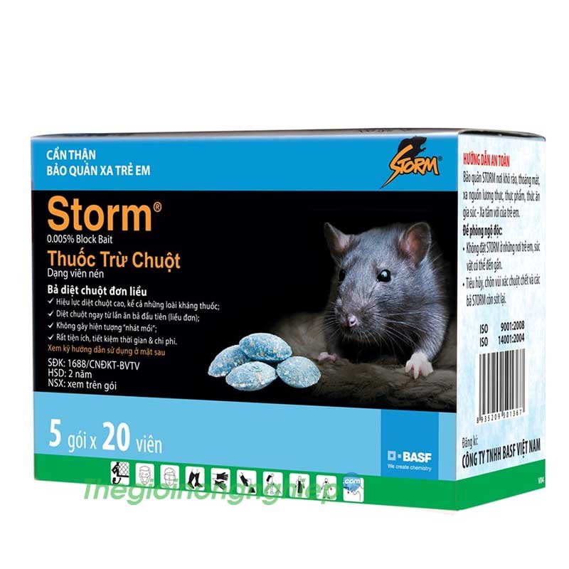Storm 0.005% BB -  Thuốc Diệt Chuột siêu tốt gói 20 viên
