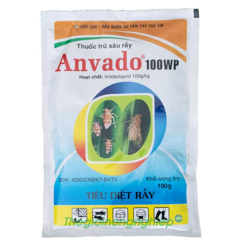 Anvado 100WP đặc trị rầy nâu hại lúa - Anvado 100WP 100gr- Imidacloprid