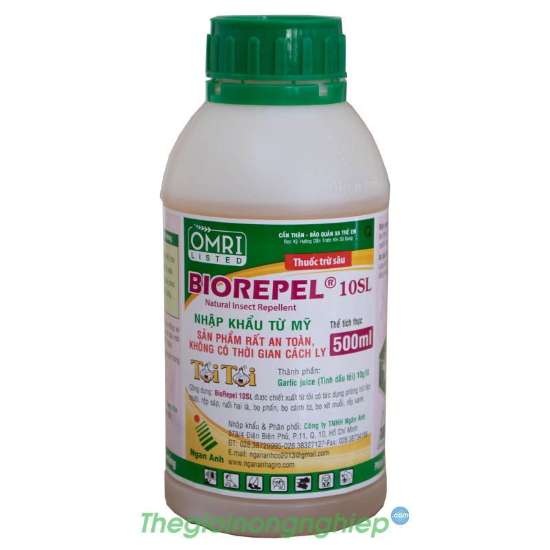 BioRepel 10S - Tỏi Tỏi - Thuốc trừ sâu sinh học - Không có thời gian cách ly - Nhập khẩu từ Mỹ
