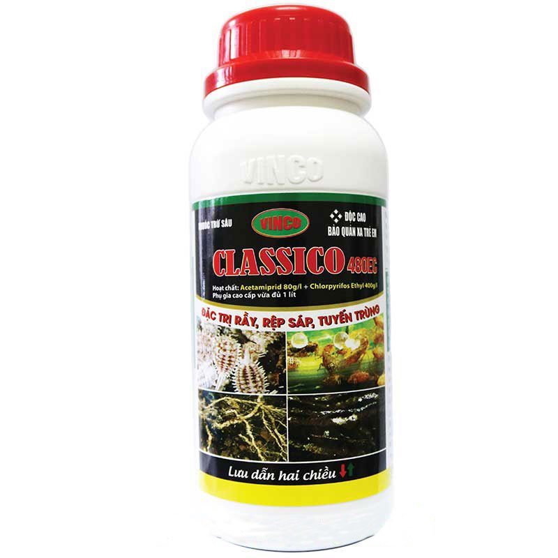 Thuốc trừ sâu CLASSICO 480EC - Thuốc đặc trị sâu, rầy, rệp sáp, tuyến trùng cho cây trồng - Lưu dẫn hai chiều - Vua trừ rầy rệp
