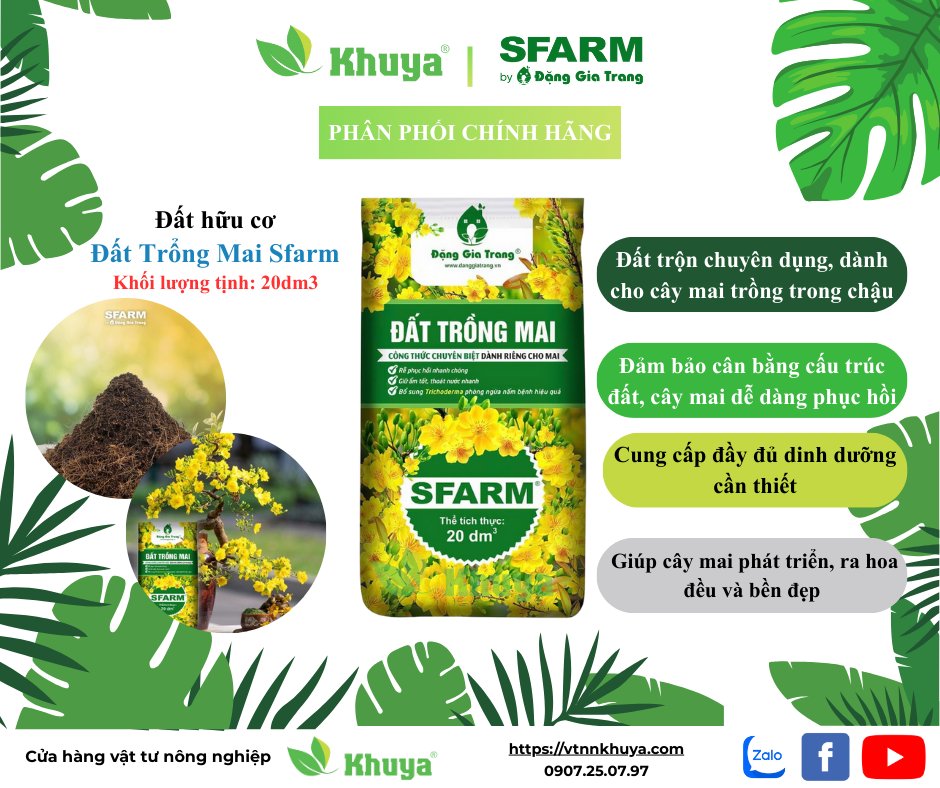 Đất trồng mai Sfarm 20dm3