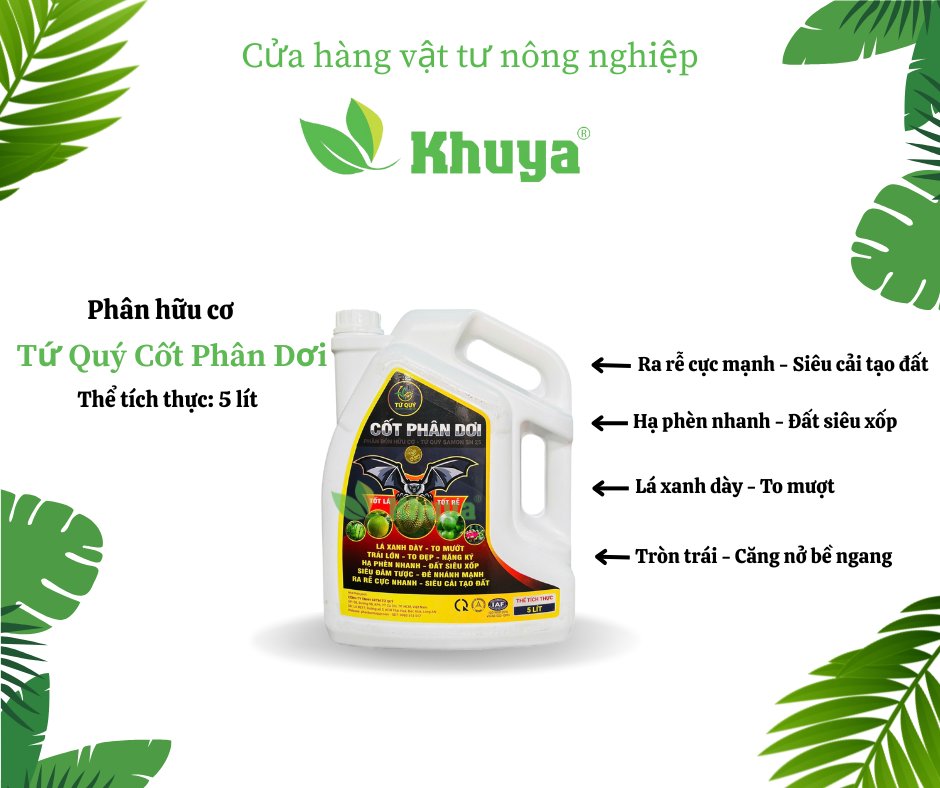 Tứ quý Cốt phân dơi 5 lít
