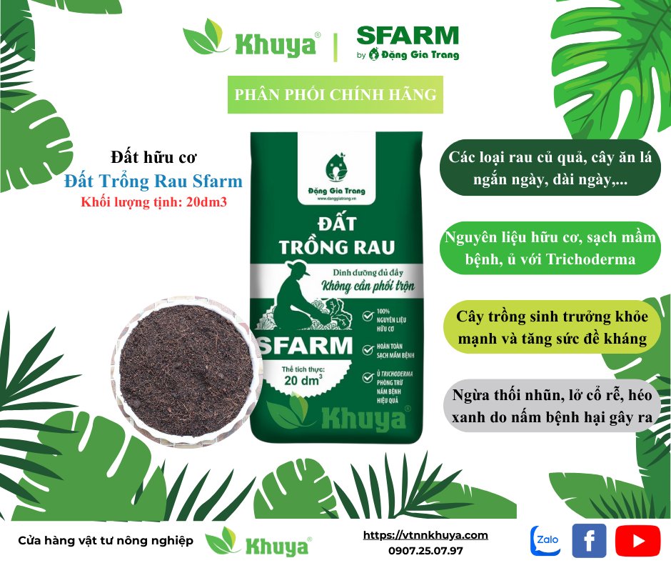 Đất trồng rau Sfarm 20dm3