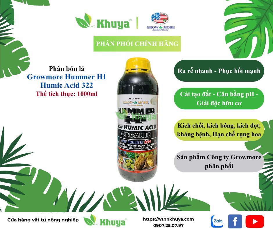 Growmore Humic Acid 322 lít