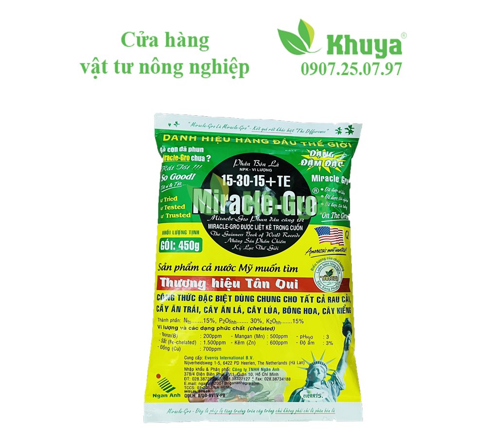 Miracle Gro 15-30-15 gói 450gr