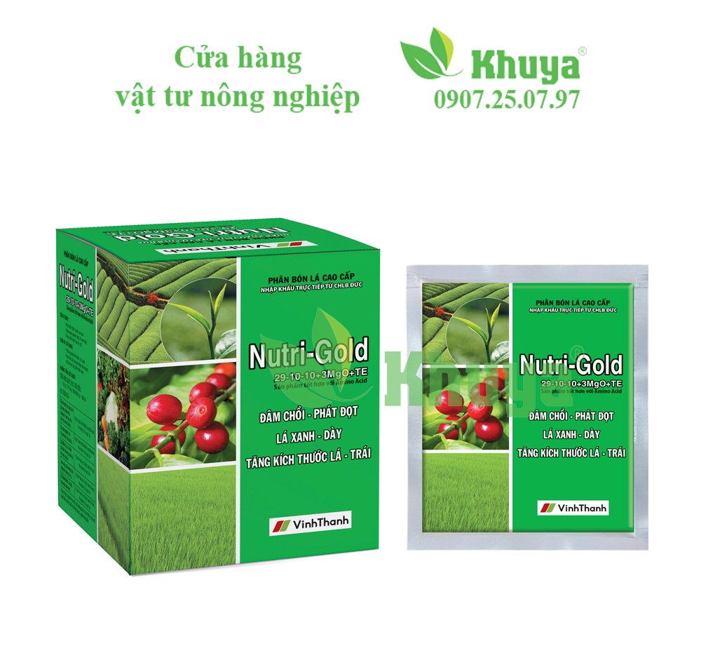 Nutrigold Xanh Lá 100gr ( 29-10-10 3MgO + TE )