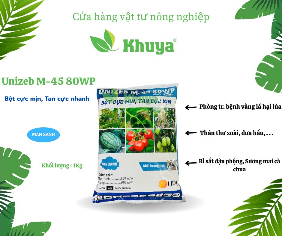 UNIZEB M-45 80WP Xanh 1kg